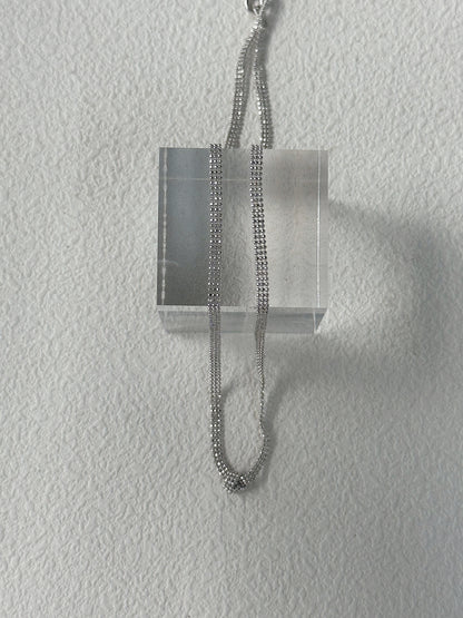 Silver and Blue Flow・Natural Keshi Pearl Silver Knot Necklace