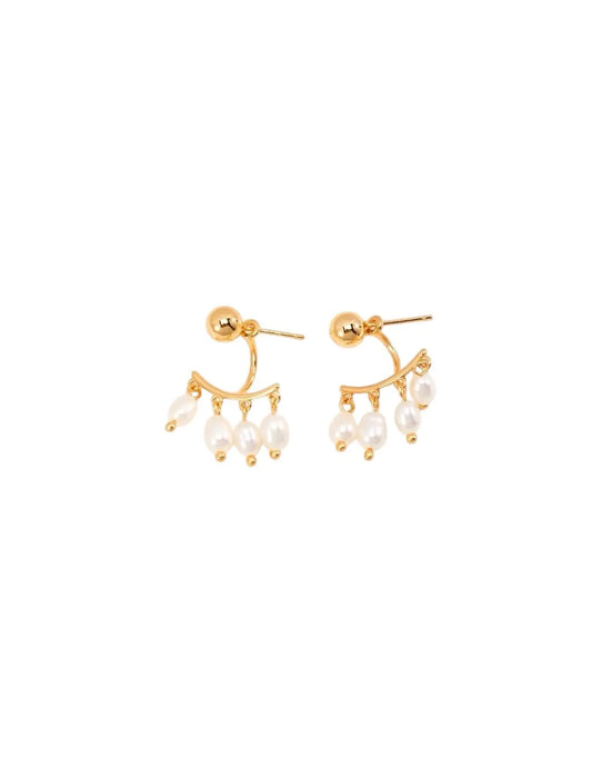 Elegant Fan-shaped Pearl Earrings My Store