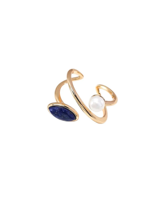 Pair Lapis Lazuli & Pearls Ring My Store