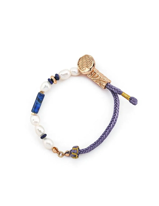 Pearl & Lapis lazuli Knotting Bracelet My Store