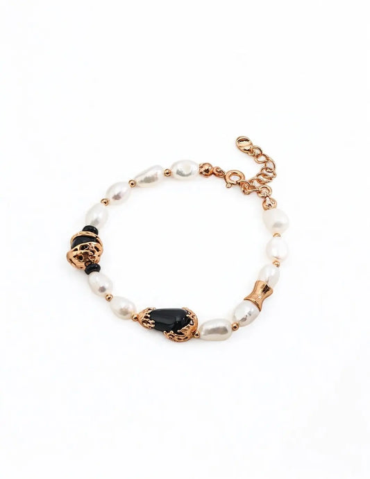 Natural Pearls & Black Onyx Bracelet My Store