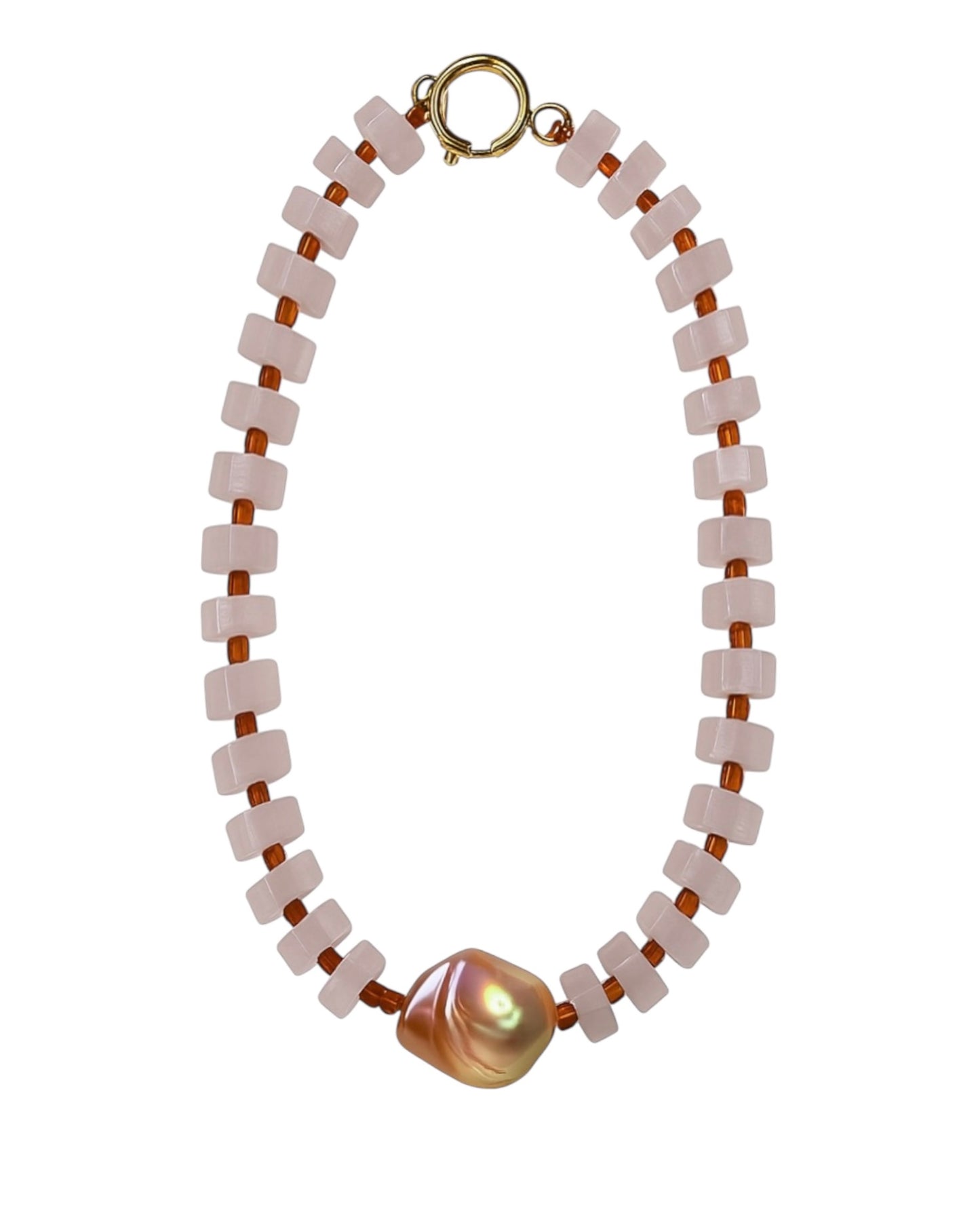 Jelly Pink Crystal Dazzling Baroque Necklace