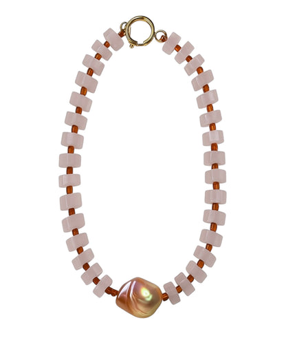 Jelly Pink Crystal Dazzling Baroque Necklace