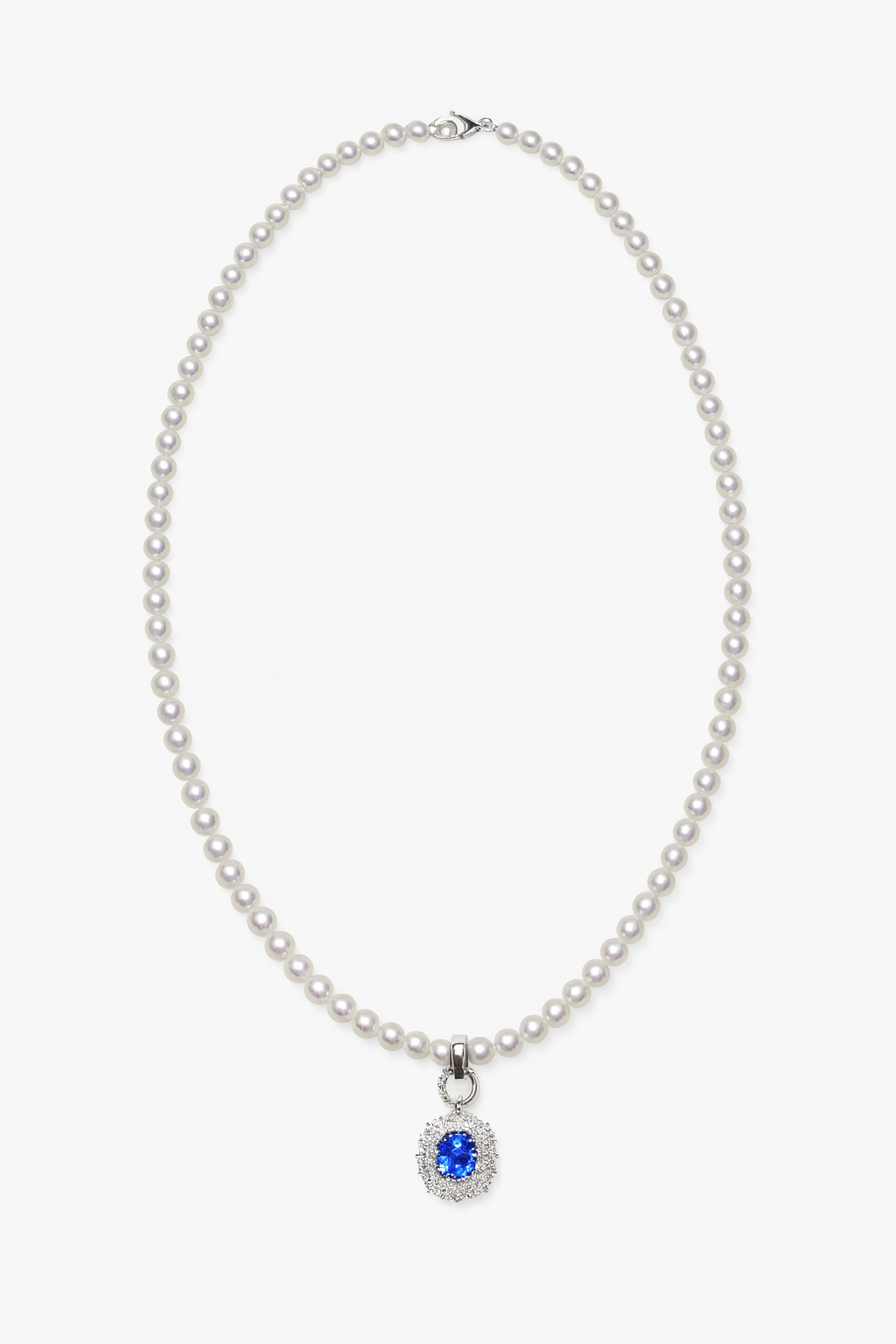 Cultivated Sapphire & Freshwater Pearl Cornflower Necklace
