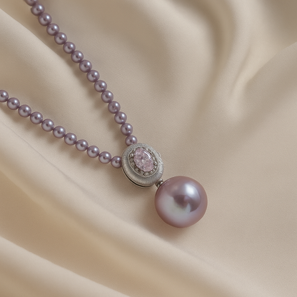 ‘Song of the Sirens’ pink freshwater pearl necklace set