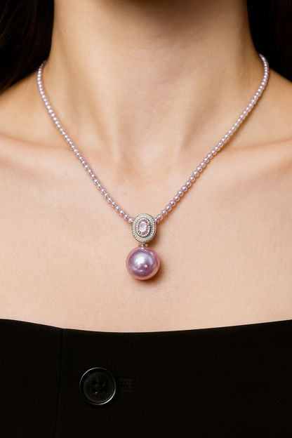‘Song of the Sirens’ pink freshwater pearl necklace set