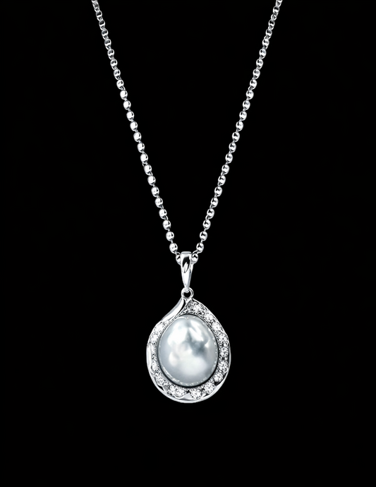 "Dreamy Blue" Seawater Australian-White Baroque Bezel-Set Pendant Collection