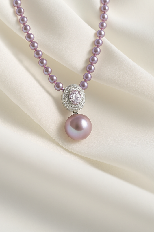 ‘Song of the Sirens’ pink freshwater pearl necklace set