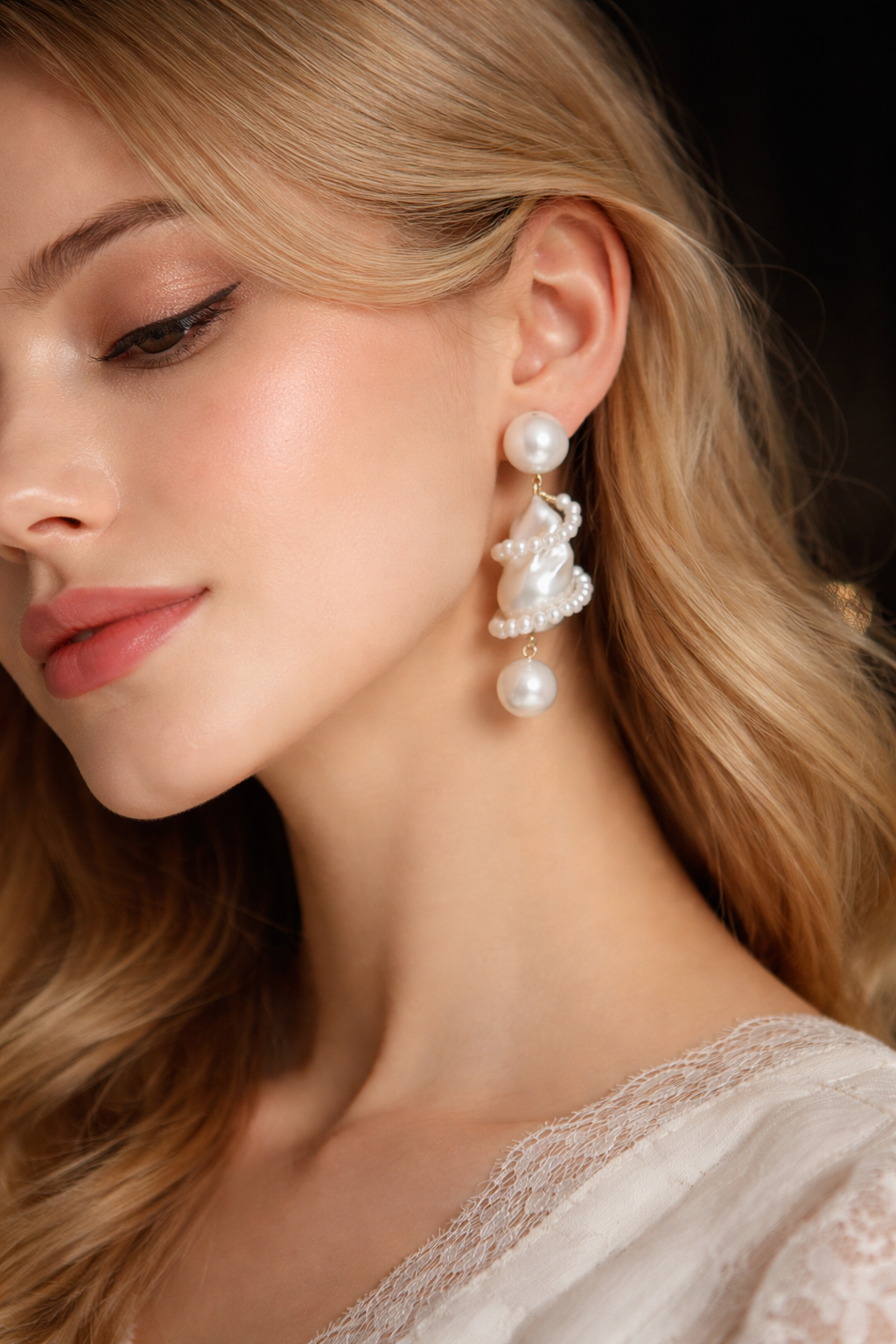 Dreamy Christmas Tree Baroque Pearl Earrings
