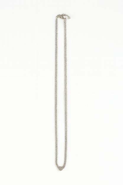 Silver and Blue Flow・Natural Keshi Pearl Silver Knot Necklace