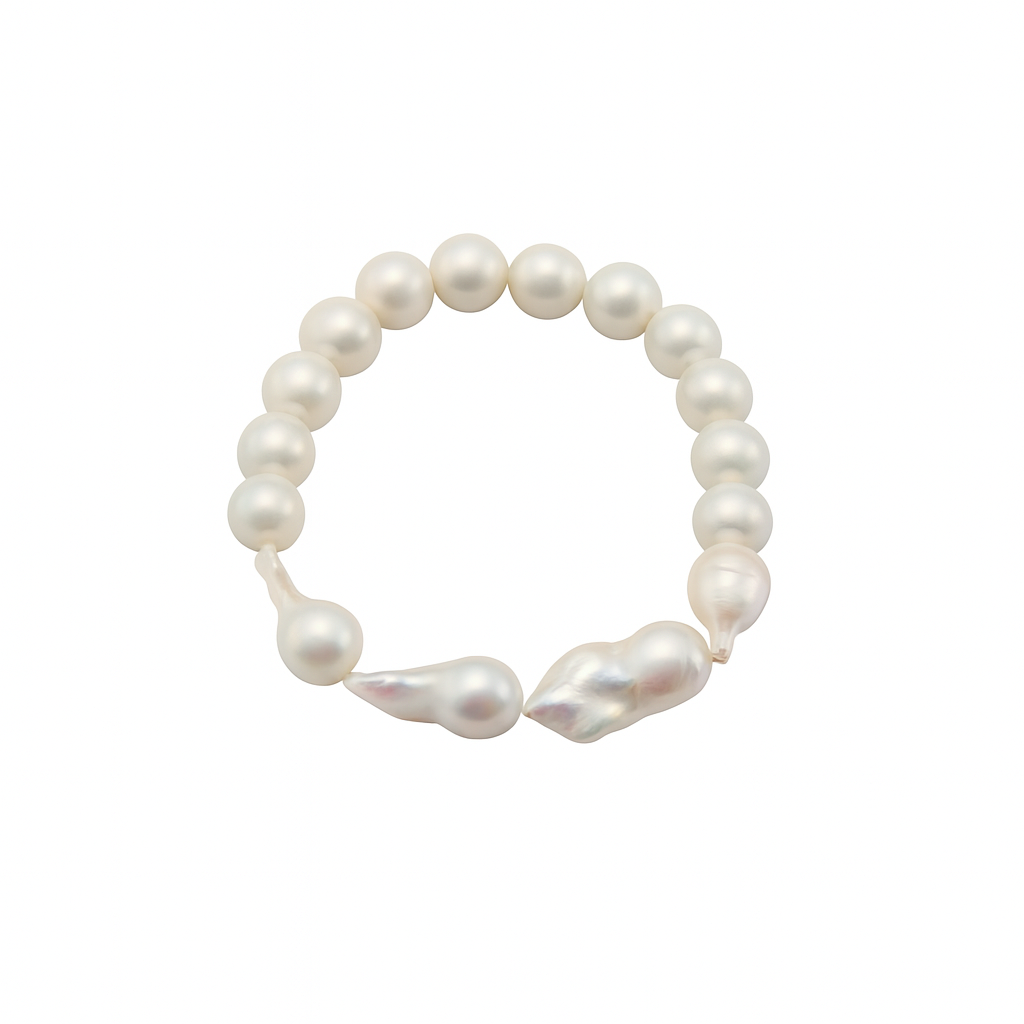 Cream Beads Baroque Pearl Bracelet
