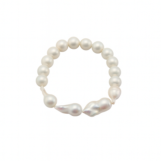Cream Beads Baroque Pearl Bracelet