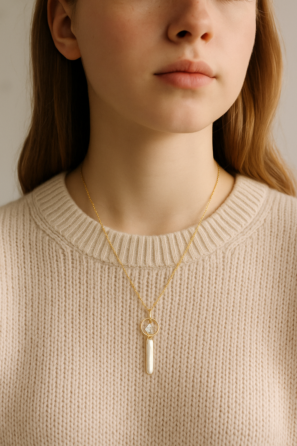 ‘Milky Way and Starlight’ Silver Needle Baroque Pearl & Teardrop Diamond Pendant