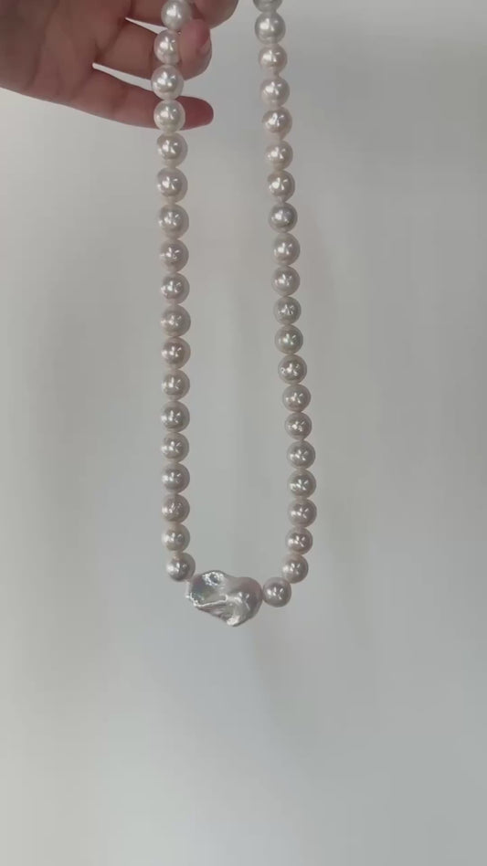 Natural Creamy Angel Pearl Necklace