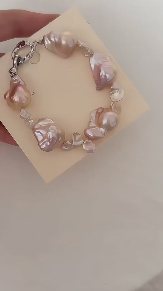 ‘Rose Garden’ Pink Baroque Bracelet