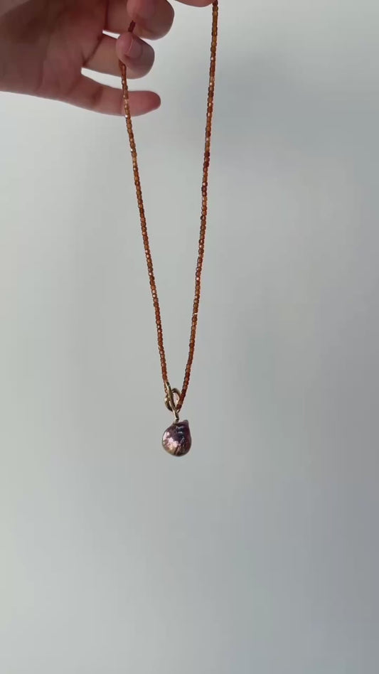 Neon Pomegranate Baroque Pendant