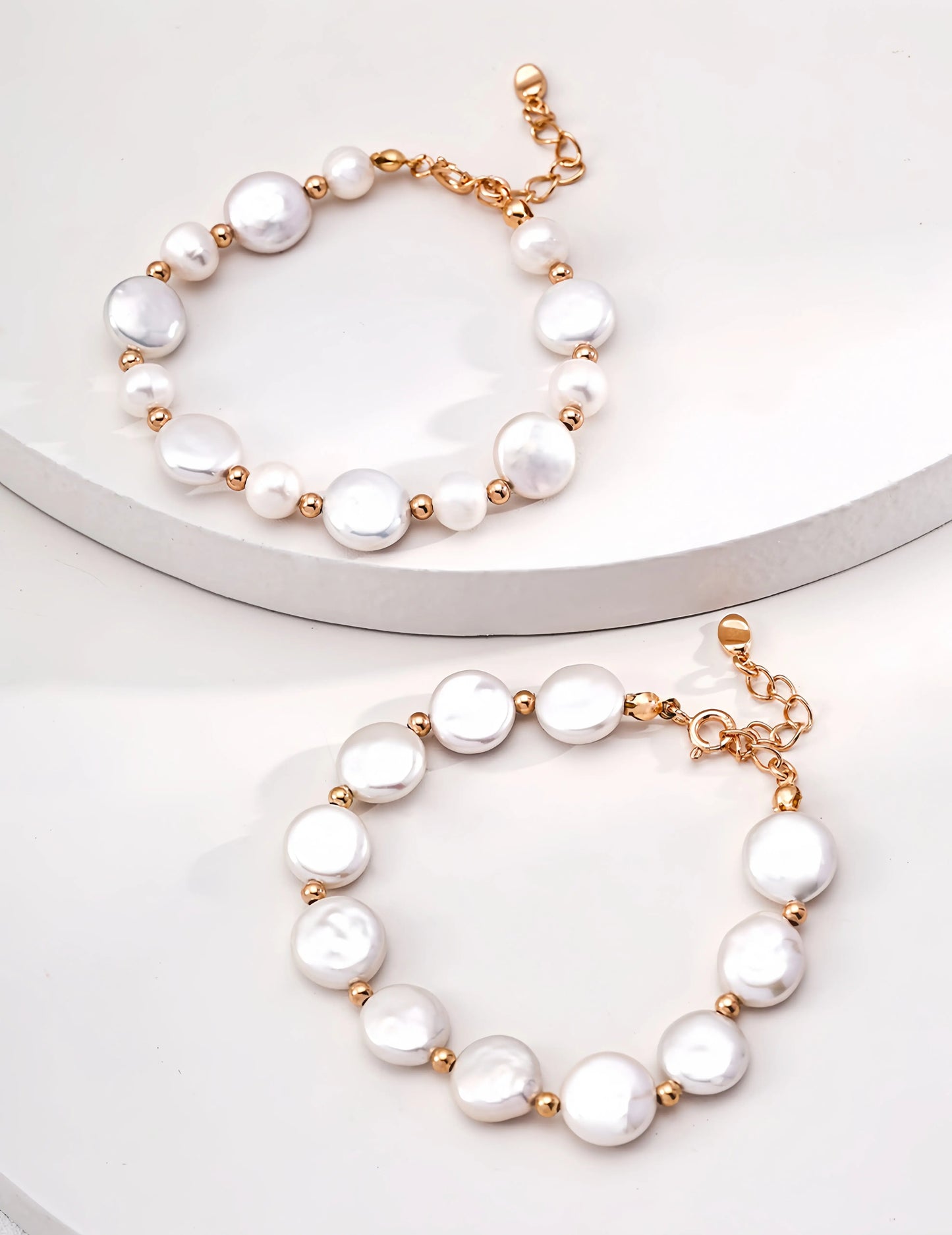 Lustre Flat Style Pearls Bracelet My Store