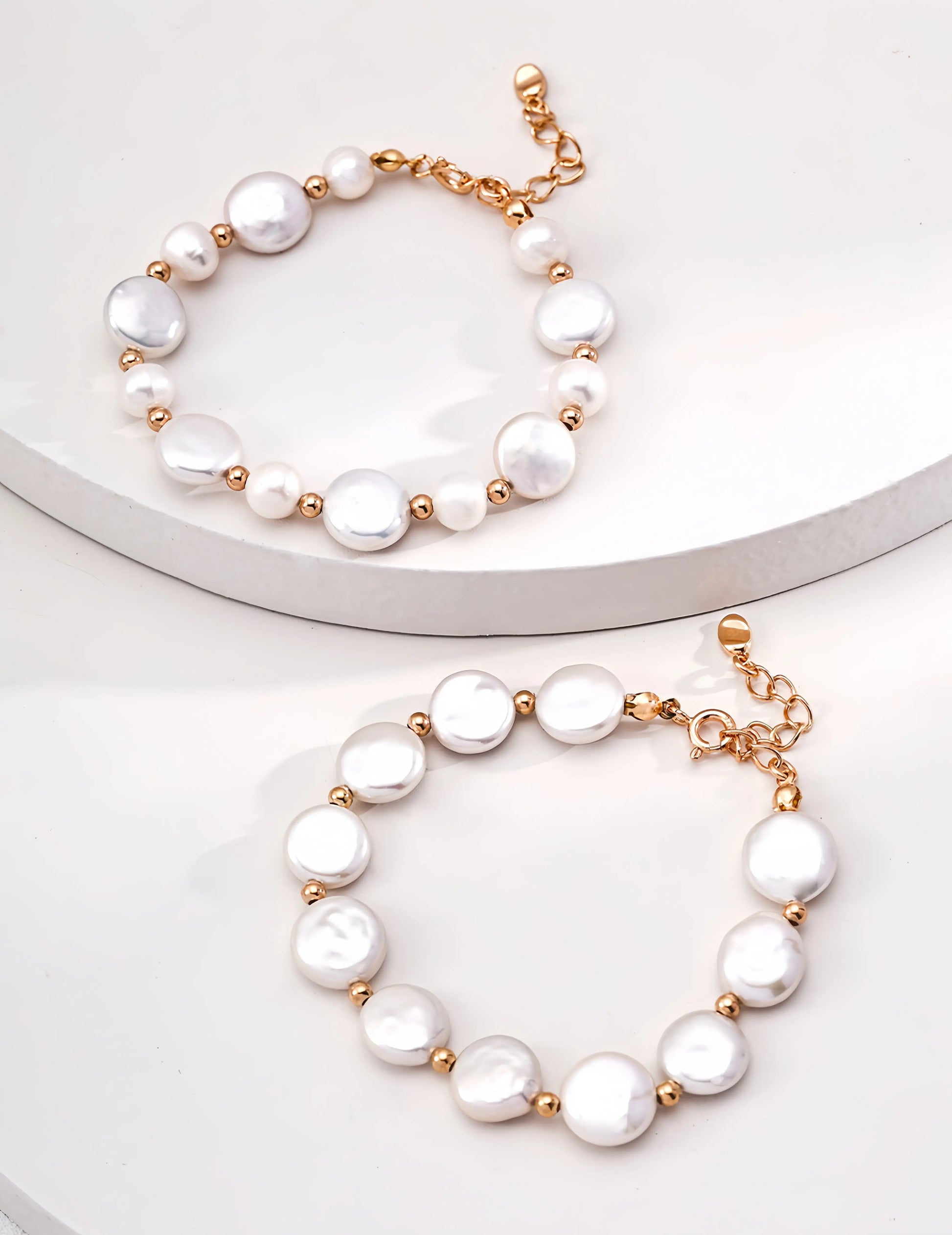 Lustre Flat Style Pearls Bracelet My Store